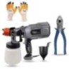 Hillgrove HGCM1298 550W DIY HVLP Paint Sprayer Gun with Gloves & 8-Inch Plier
