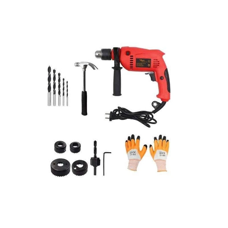 Hillgrove HGCM394M1 700W Power Drill Machine with Hammer 5 Wood Drill Bits & 6 Hole Saw Bits image-6