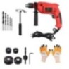 Hillgrove HGCM394M1 700W Power Drill Machine with Hammer, 5 Wood Drill Bits & 6 Hole Saw Bits