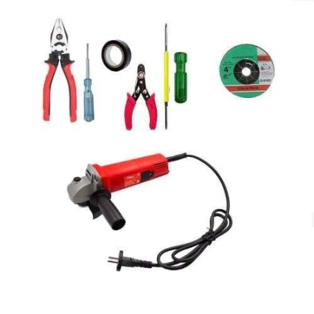 Hillgrove HGCM287M1 850W 11000rpm Angle Grinder with Grinding Wheel & 5-Piece Hand Tool Kits image-3