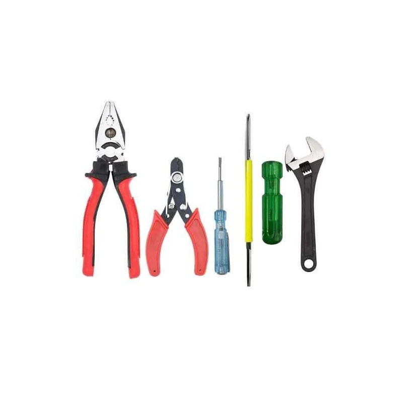 Hillgrove HGCM377M1 Tool Combo with 8-Inch Lineman Plier Adjustable Wrench Wire Cutter Line Tester Tape & Screwdriver image-5