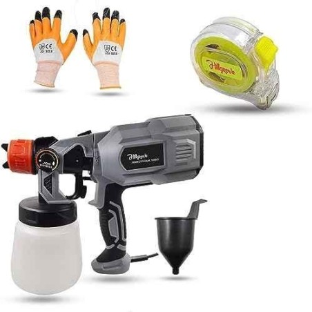 Hillgrove HGCM1295 550W DIY HVLP Paint Sprayer Gun with Gloves & Measuring Tape image-6