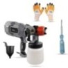 Hillgrove HGCM1284 550W DIY HVLP Paint Sprayer Gun with Gloves & Line Tester