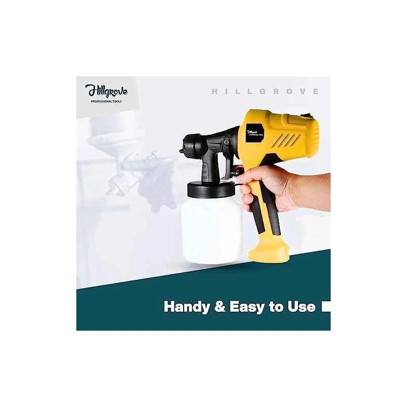 Hillgrove HGCM1315 400W DIY HVLP Paint Sprayer Gun with Gloves & Measuring Tape image-3