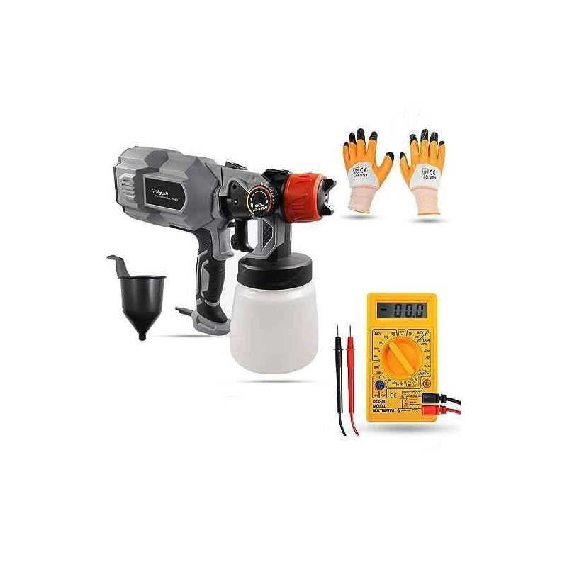 Hillgrove HGCM1276 550W DIY HVLP Paint Sprayer Gun with Gloves & Multimeter image-6