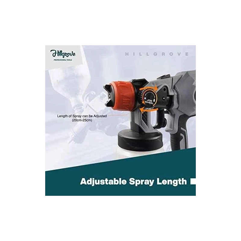 Hillgrove HGCM1291 550W DIY HVLP Paint Sprayer Gun with Gloves & 9-Piece Allen Key Set image-2