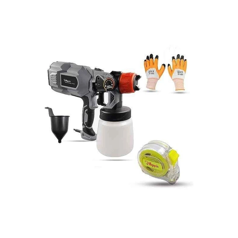 Hillgrove HGCM1275 550W DIY HVLP Paint Sprayer Gun with Gloves & Measuring Tape image-2