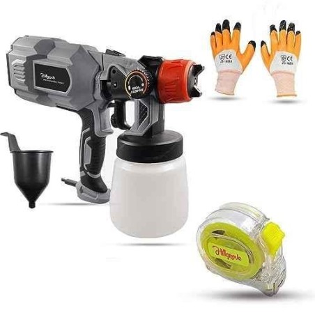 Hillgrove HGCM1275 550W DIY HVLP Paint Sprayer Gun with Gloves & Measuring Tape image-2