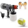 Hillgrove HGCM1275 550W DIY HVLP Paint Sprayer Gun with Gloves & Measuring Tape