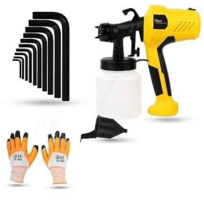 Hillgrove HGCM1313 400W DIY HVLP Paint Sprayer Gun with Gloves & 10-Piece Hex Allen Key Set image-6