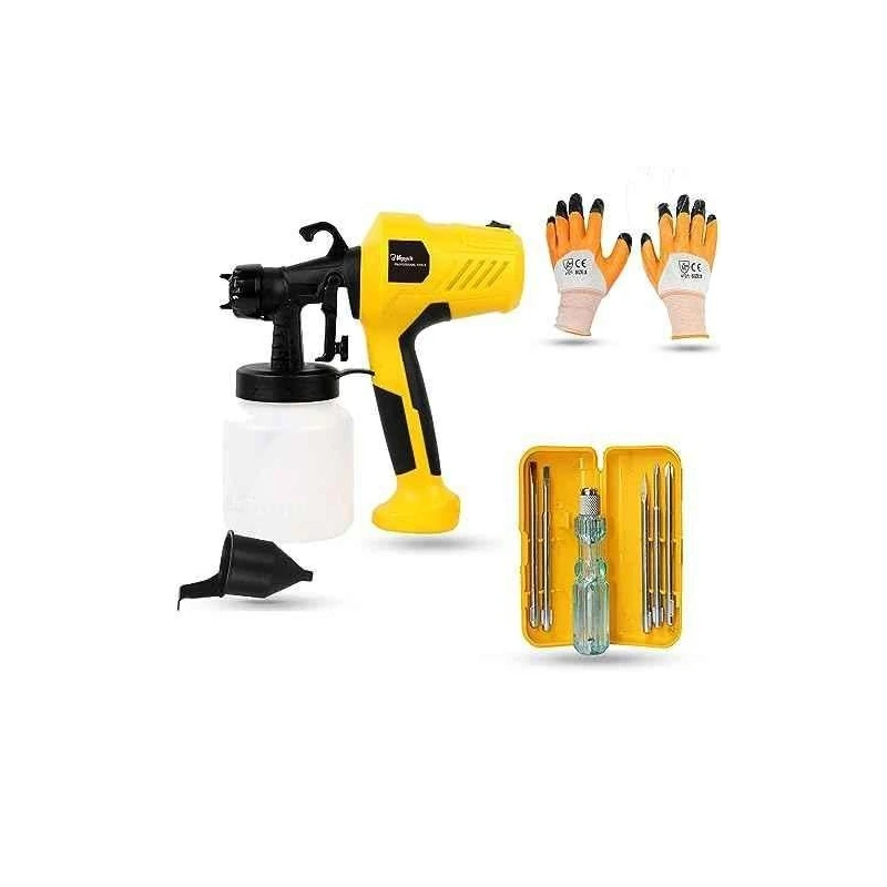 Hillgrove HGCM1320 400W DIY HVLP Paint Sprayer Gun with Gloves & 5-in-1 Screwdriver image-2