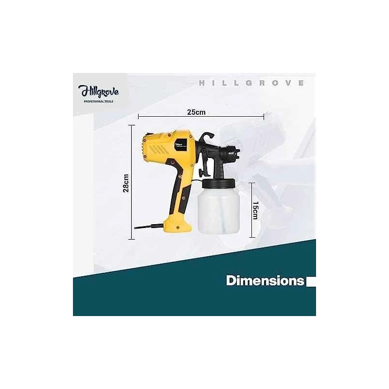 Hillgrove HGCM1320 400W DIY HVLP Paint Sprayer Gun with Gloves & 5-in-1 Screwdriver image-3