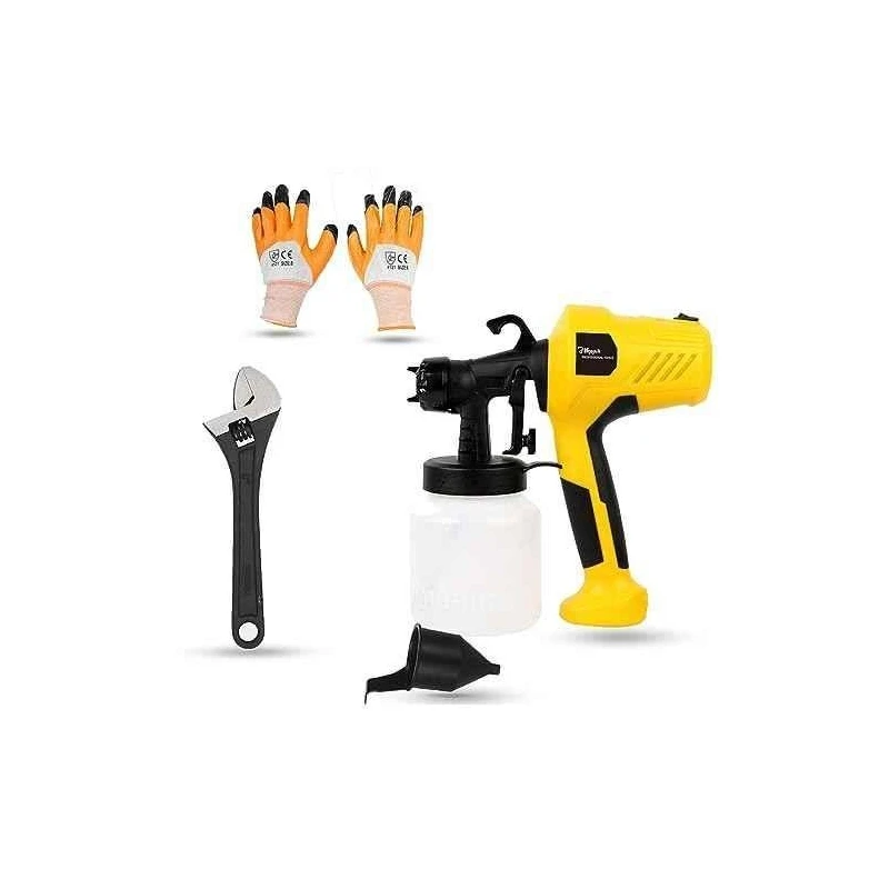 Hillgrove HGCM1347 400W DIY HVLP Paint Sprayer Gun with Gloves & 8-Inch Adjustable Wrench image-1