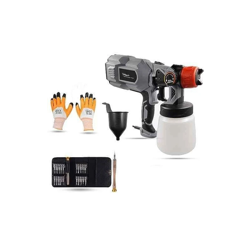 Hillgrove HGCM1282 550W DIY HVLP Paint Sprayer Gun with Gloves & 25-in-1 Screwdriver image-3