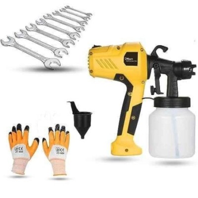 Hillgrove HGCM1348 400W DIY HVLP Paint Sprayer Gun with Gloves & 8-Piece Double Open End Wrench Set image-4
