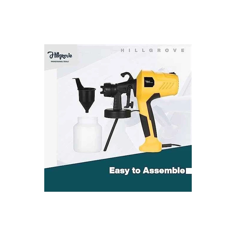 Hillgrove HGCM1333 400W DIY HVLP Paint Sprayer Gun with Gloves & 10-Piece Hex Allen Key Set image-6