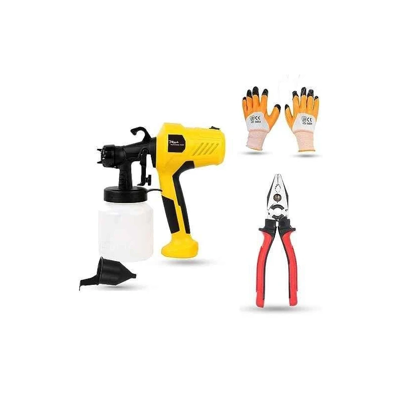 Hillgrove HGCM1337 400W DIY HVLP Paint Sprayer Gun with Gloves & 8-Inch Plier image-1