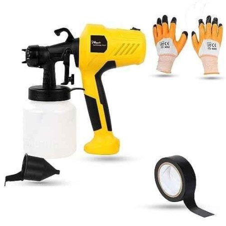 Hillgrove HGCM1343 400W DIY HVLP Paint Sprayer Gun with Gloves & Electrical Tape image-2