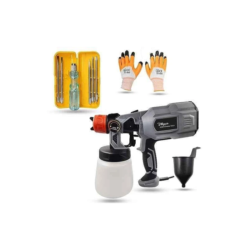 Hillgrove HGCM1300 550W DIY HVLP Paint Sprayer Gun with Gloves & 5-in-1 Screwdriver image-2