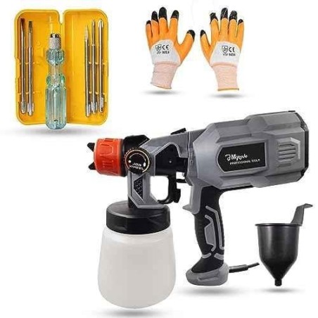 Hillgrove HGCM1300 550W DIY HVLP Paint Sprayer Gun with Gloves & 5-in-1 Screwdriver image-2