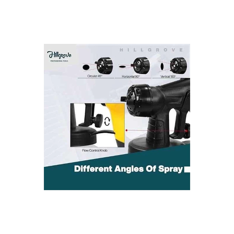 Hillgrove HGCM1330 400W DIY HVLP Paint Sprayer Gun with 20W Glue Gun Gloves & 5 Glue Sticks image-3