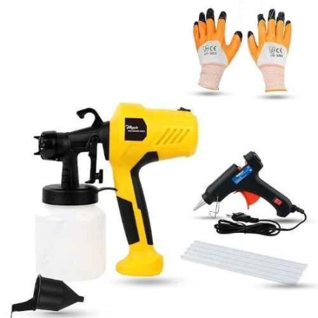 Hillgrove HGCM1330 400W DIY HVLP Paint Sprayer Gun with 20W Glue Gun Gloves & 5 Glue Sticks image-4