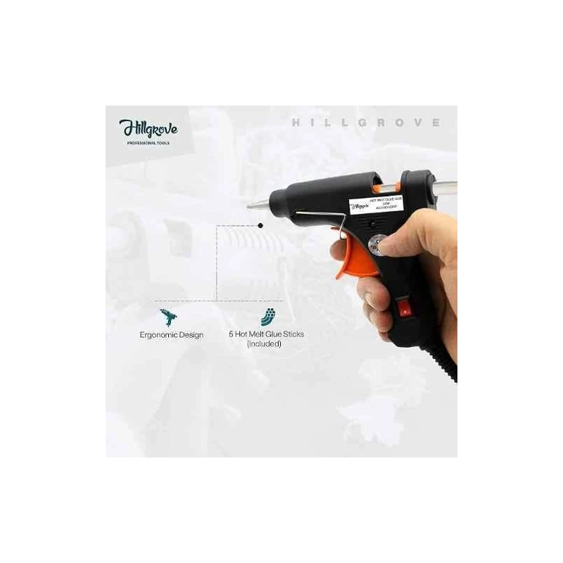 Hillgrove HGCM1330 400W DIY HVLP Paint Sprayer Gun with 20W Glue Gun Gloves & 5 Glue Sticks image-5