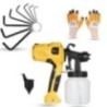Hillgrove HGCM1312 400W DIY HVLP Paint Sprayer Gun with Gloves & 9-Piece Ring Hex Allen Key Set