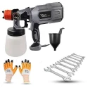 Hillgrove HGCM1308 550W DIY HVLP Paint Sprayer Gun with Gloves & 8-Piece Double Open End Wrench Set image-2