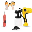 Hillgrove HGCM1326 400W DIY HVLP Paint Sprayer Gun with Gloves & Utility Knife image-5