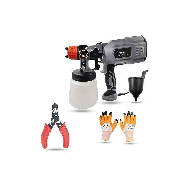 Hillgrove HGCM1305 550W DIY HVLP Paint Sprayer Gun with Gloves & Wire Cutter image-6