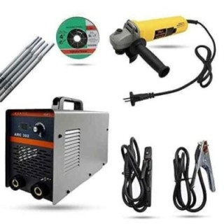 Hillgrove HGCM963 ARC302 302A IGBT MMA Inverter Welding Machine & 850W Angle Grinder Combo image-1
