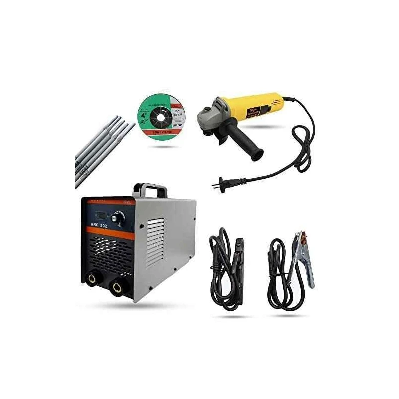 Hillgrove HGCM963 ARC302 302A IGBT MMA Inverter Welding Machine & 850W Angle Grinder Combo image-1