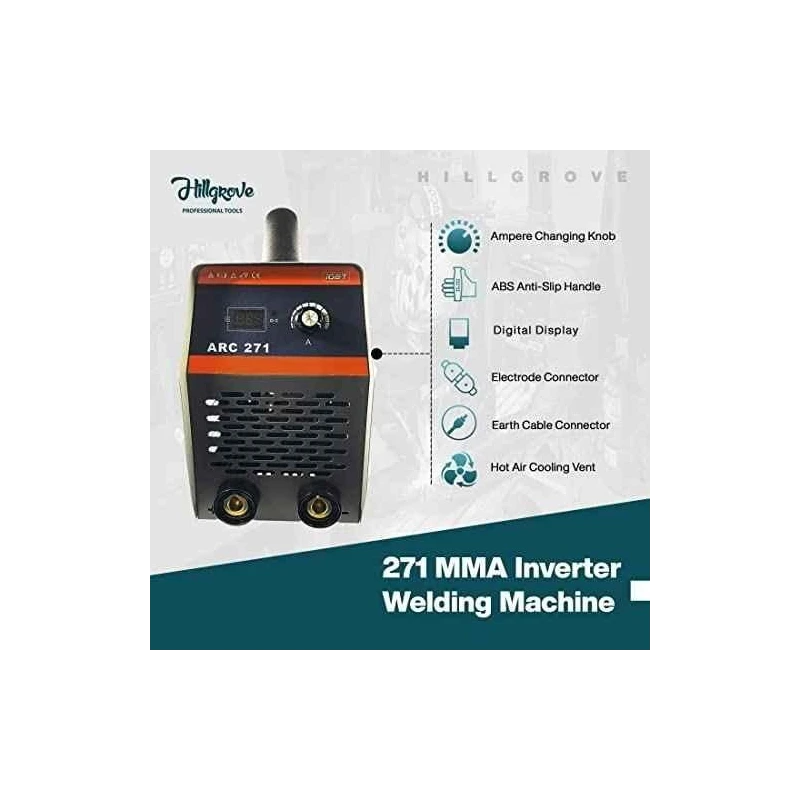 Hillgrove HGCM955 ARC271 271A IGBT MMA Inverter Welding Machine & 850W Angle Grinder Combo image-1