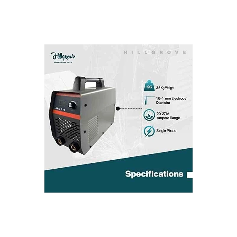 Hillgrove HGCM955 ARC271 271A IGBT MMA Inverter Welding Machine & 850W Angle Grinder Combo image-3