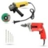 Hillgrove HGCM914 850W Angle Grinder & 500W 10mm Drill Machine Combo with 5 Wheels & 5 Masonry Drill Bits