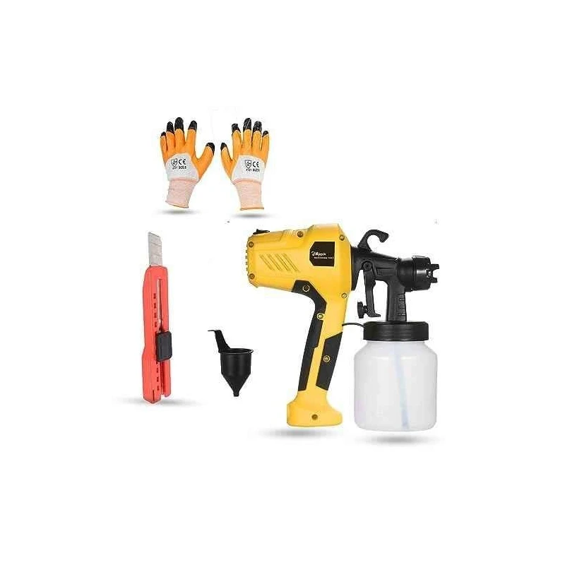 Hillgrove HGCM1346 400W DIY HVLP Paint Sprayer Gun with Gloves & Utility Knife image-6