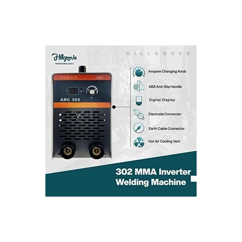 Hillgrove HGCM964 ARC302 302A IGBT MMA Inverter Welding Machine & 850W Angle Grinder Combo image-2