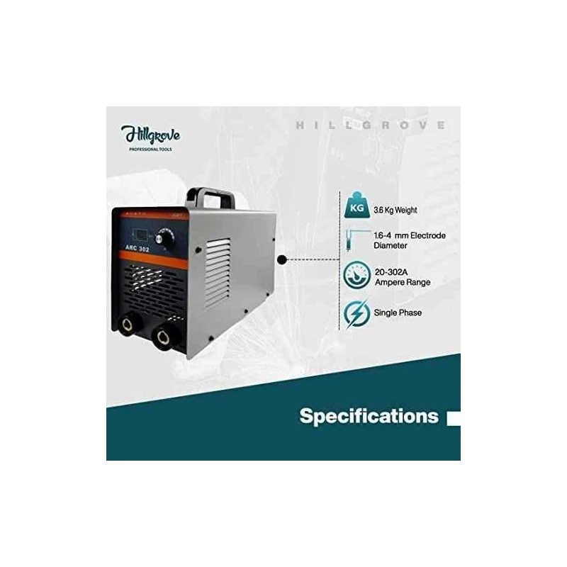 Hillgrove HGCM964 ARC302 302A IGBT MMA Inverter Welding Machine & 850W Angle Grinder Combo image-6