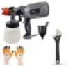 Hillgrove HGCM1307 550W DIY HVLP Paint Sprayer Gun with Gloves & 8-Inch Adjustable Wrench