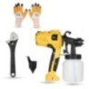 Hillgrove HGCM1327 400W DIY HVLP Paint Sprayer Gun with Gloves & 8-Inch Adjustable Wrench