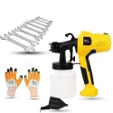 Hillgrove HGCM1328 400W DIY HVLP Paint Sprayer Gun with Gloves & 8-Piece Double Open End Wrench Set image-3
