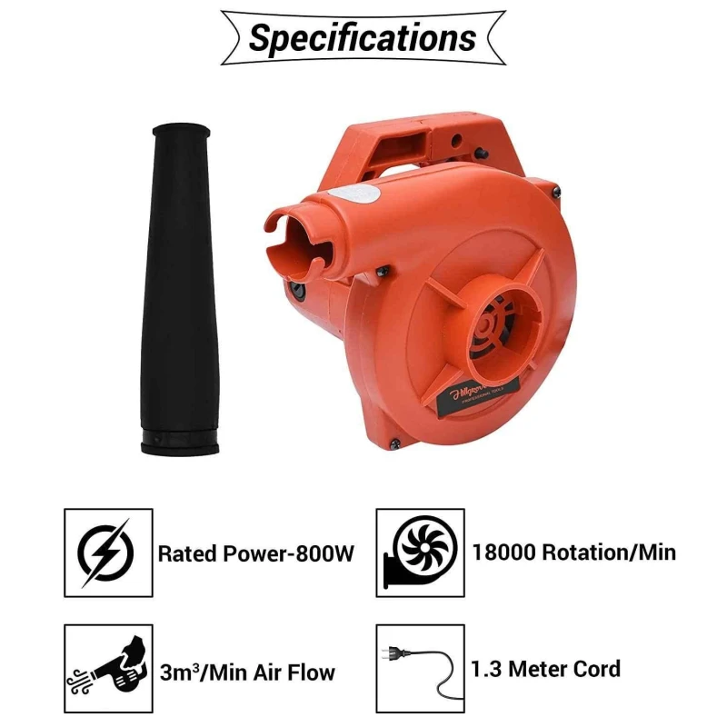 Hillgrove HGCM263M2 800W Electric Suction Dust Cleaner Air Blower with Hand Tool Kits Carbon Brushes & Gloves image-1