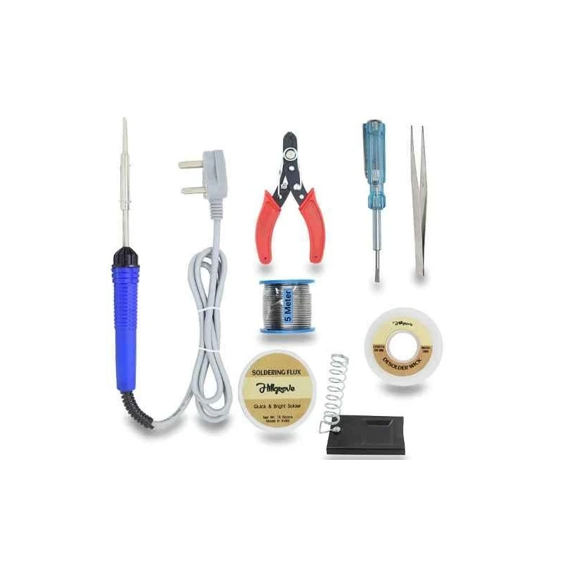 Hillgrove HG0088 8-in-1 Mobile Soldering Iron Equipment Tool Kits with Flux Paste & Wire image-3