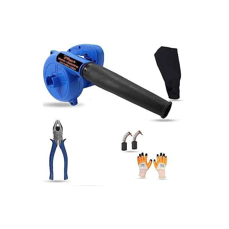 Hillgrove HGCM1090 800W Electric Air Blower with Carbon Brushes Gloves & 8-Inch Plier image-1