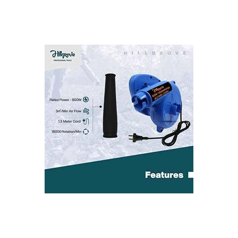 Hillgrove HGCM1024 800W Electric Air Blower with Carbon Brushes & 9-Piece Allen Key Set image-5