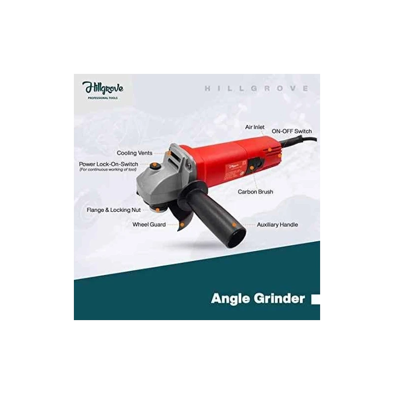 Hillgrove HGCM915 850W Angle Grinder & 500W 10mm Drill Machine Combo with Grinding Wheel & 5 Masonry Drill Bits image-1