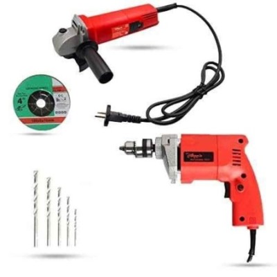 Hillgrove HGCM915 850W Angle Grinder & 500W 10mm Drill Machine Combo with Grinding Wheel & 5 Masonry Drill Bits image-2