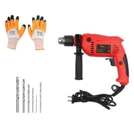 Hillgrove HGCM218M1 700W 13mm Drill Machine with Gloves 6 Masonry & Metal Drill Bits image-2