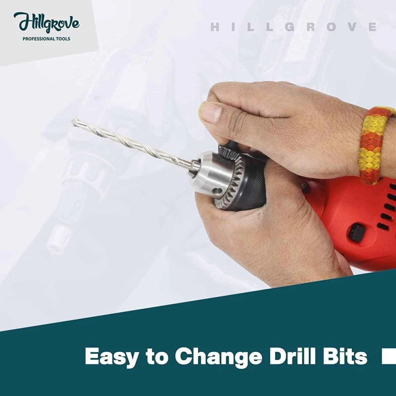 Hillgrove HGCM218M1 700W 13mm Drill Machine with Gloves 6 Masonry & Metal Drill Bits image-5